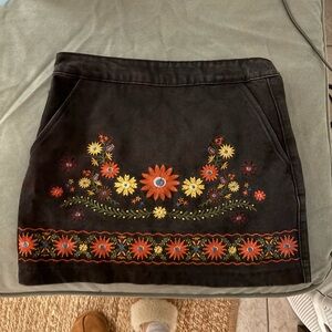 Forever 21 Brown Embellished A-line Mini Skirt